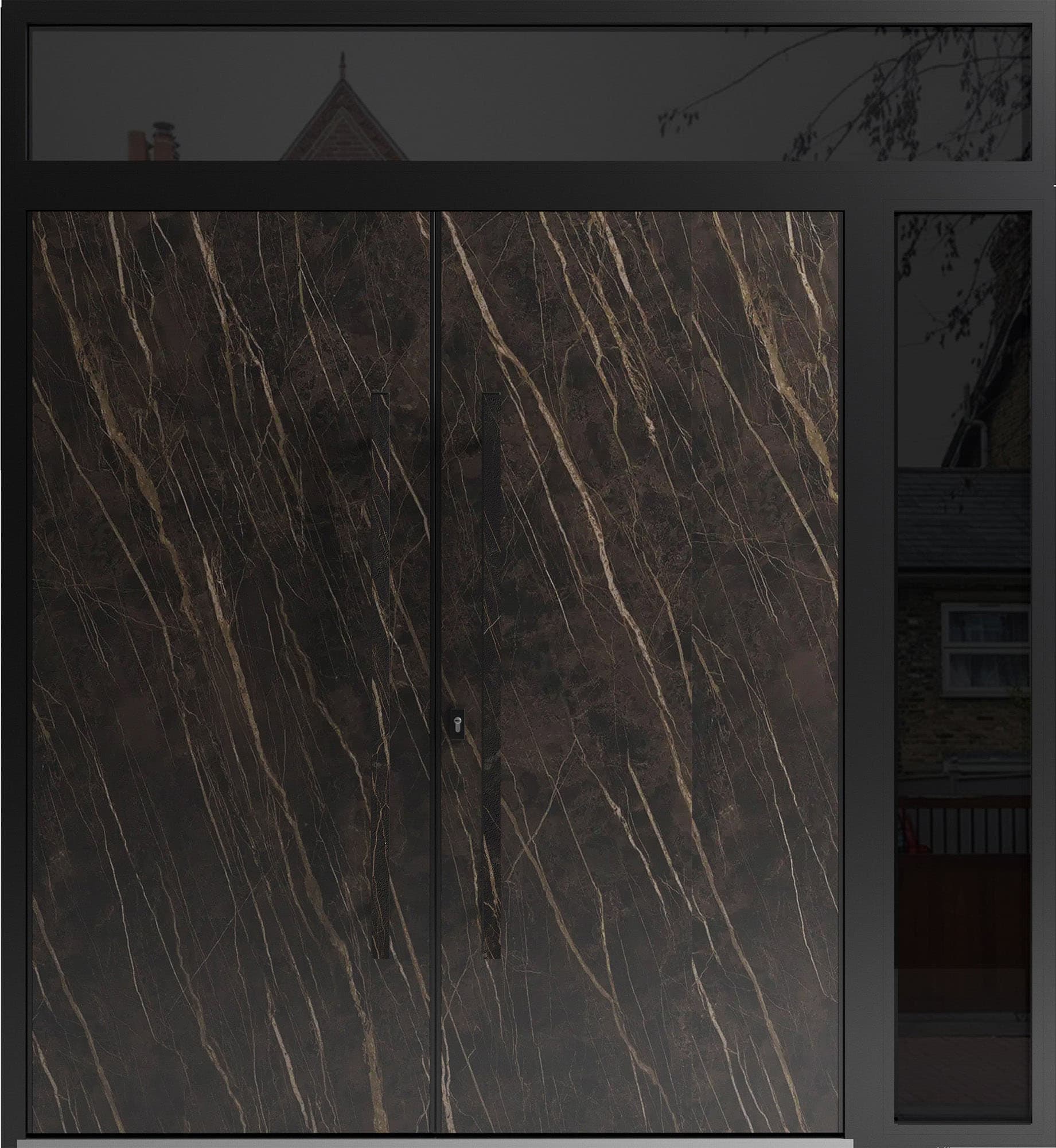 Double metal-aluminum modern exterior door Dekton 0118 - 5