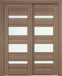 AVON 07-01 VETRO PECAN NUTWOOD BYPASS DOORS BELLDINNI MODERN INTERIOR DOOR - 1