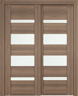 AVON 07-01 VETRO PECAN NUTWOOD BYPASS DOORS BELLDINNI MODERN INTERIOR DOOR - 1