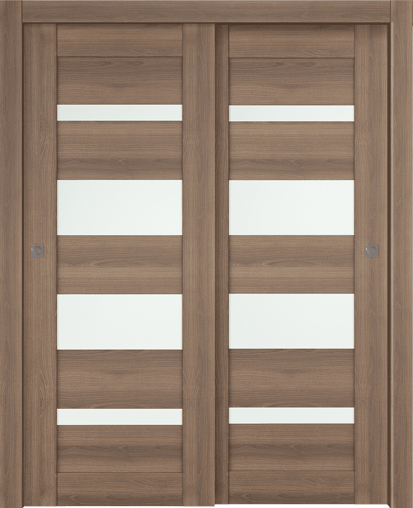 AVON 07-01 VETRO PECAN NUTWOOD BYPASS DOORS BELLDINNI MODERN INTERIOR DOOR - 1