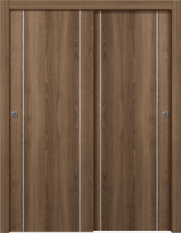 OPTIMA 2U PECAN NUTWOOD BYPASS DOORS BELLDINNI MODERN INTERIOR DOOR - 1