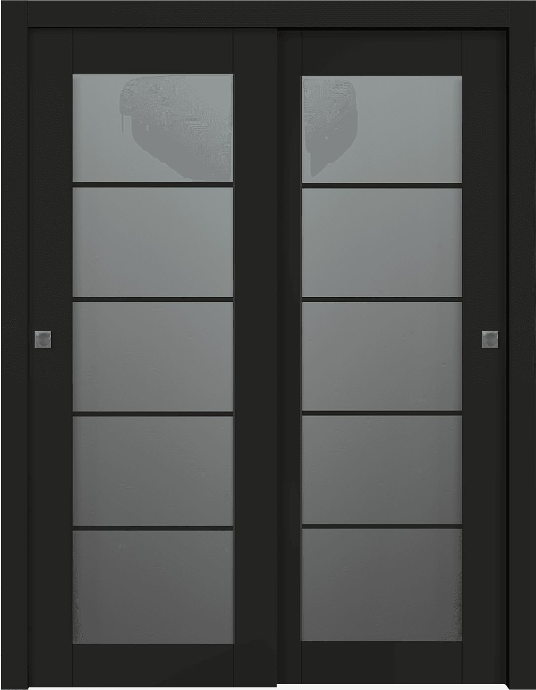 AVON 5 LITE VETRO BLACK MATTE BYPASS BELLDINNI MODERN INTERIOR DOOR - 1