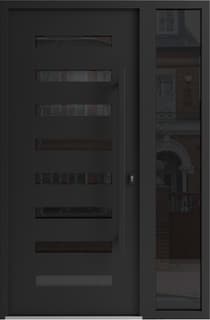 Single wrought iron modern exterior door Iron 0188 - 2