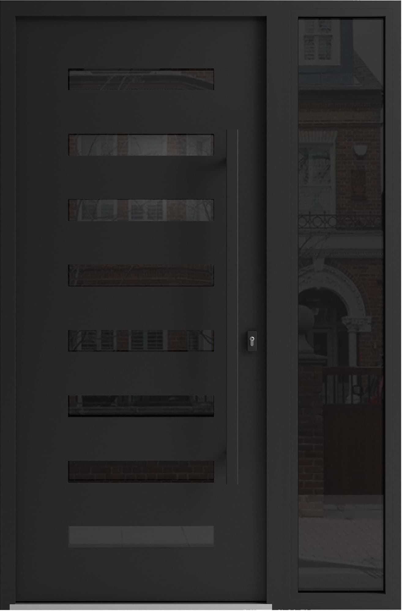 Single wrought iron modern exterior door Iron 0188 - 2