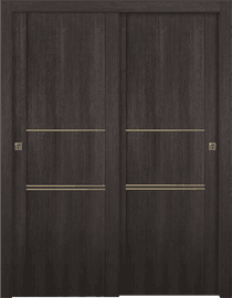 AVON 01 3H GOLD VERALINGA OAK BYPASS DOORS BELLDINNI MODERN INTERIOR DOOR - 1