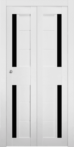 ESTA BLACK VETRO BIANCO NOBLE BI-FOLD BELLDINNI MODERN INTERIOR DOOR - 1