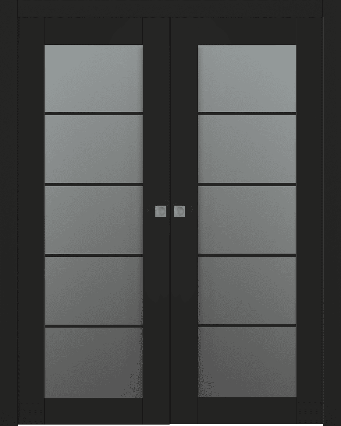 AVON 5 LITE VETRO BLACK MATTE DOUBLE POCKET BELLDINNI MODERN INTERIOR DOOR - 1