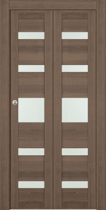 AVON 07-05 VETRO PECAN NUTWOOD BI-FOLD DOORS BELLDINNI MODERN INTERIOR DOOR - 1