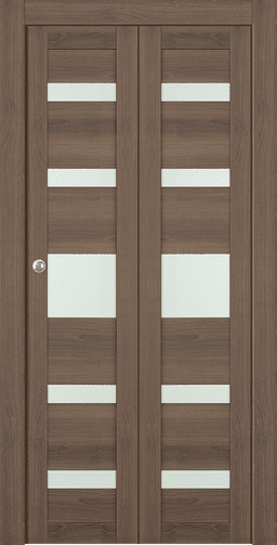 AVON 07-05 VETRO PECAN NUTWOOD BI-FOLD DOORS BELLDINNI MODERN INTERIOR DOOR - 1