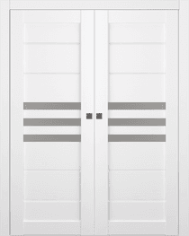 DOME VETRO BIANCO NOBLE DOUBLE POCKET BELLDINNI MODERN INTERIOR DOOR - 1