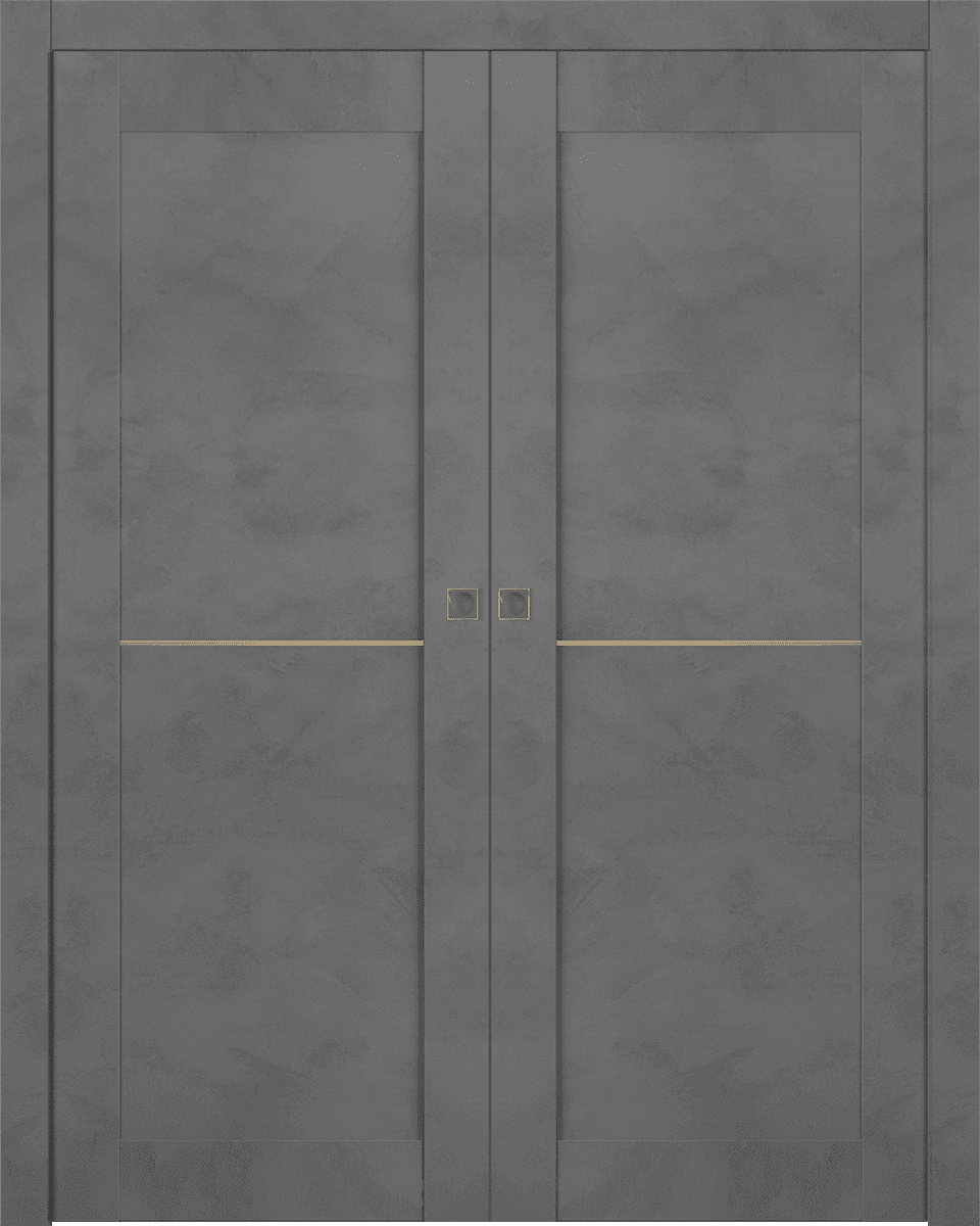 AVON 07 1H GOLD DARK URBAN DOUBLE POCKET BELLDINNI MODERN INTERIOR DOOR - 1