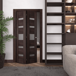 AVON 07-05 VETRO VERALINGA OAK DOUBLE BI-FOLD BELLDINNI MODERN INTERIOR DOOR - 2
