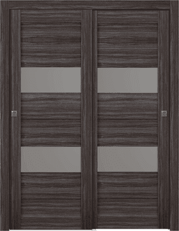 BERTA VETRO GRAY OAK BYPASS BELLDINNI MODERN INTERIOR DOOR - 1