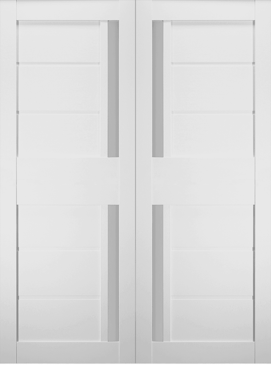 ESTA VETRO BIANCO NOBLE DOUBLE BARN BELLDINNI MODERN INTERIOR DOOR - 2