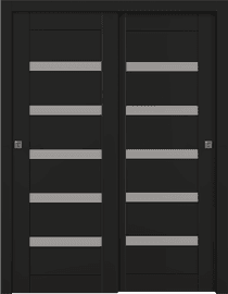 LEORA VETRO BLACK MATTE BYPASS BELLDINNI MODERN INTERIOR DOOR - 1