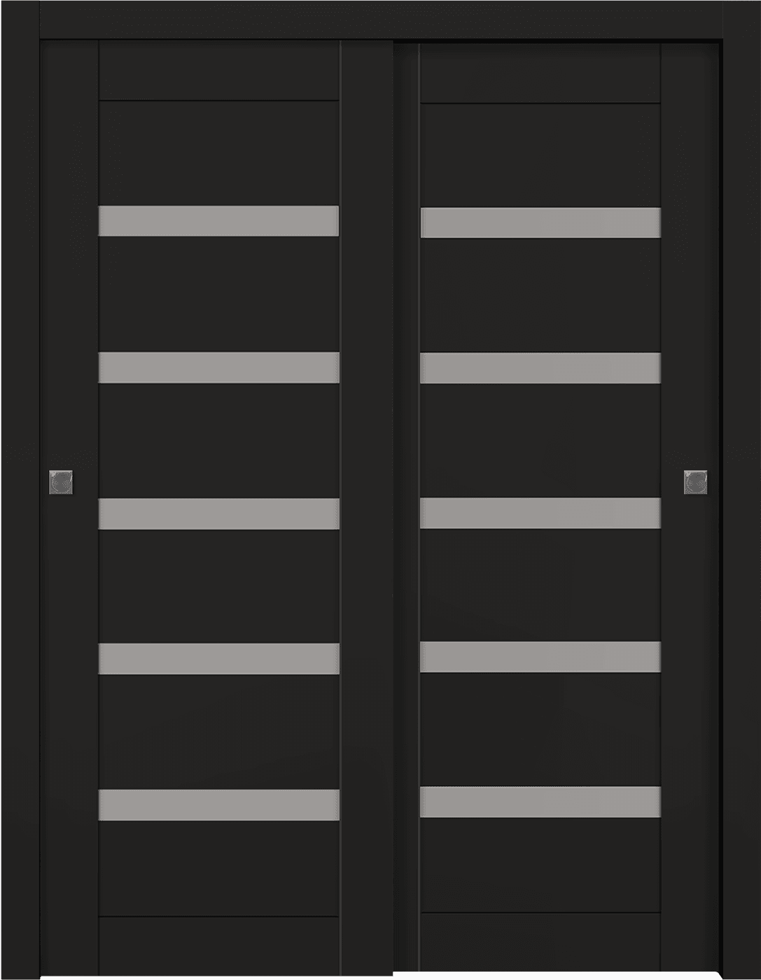 LEORA VETRO BLACK MATTE BYPASS BELLDINNI MODERN INTERIOR DOOR - 1