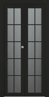 AVON 10 LITE VETRO BLACK MATTE DOUBLE BI-FOLD BELLDINNI MODERN INTERIOR DOOR - 1