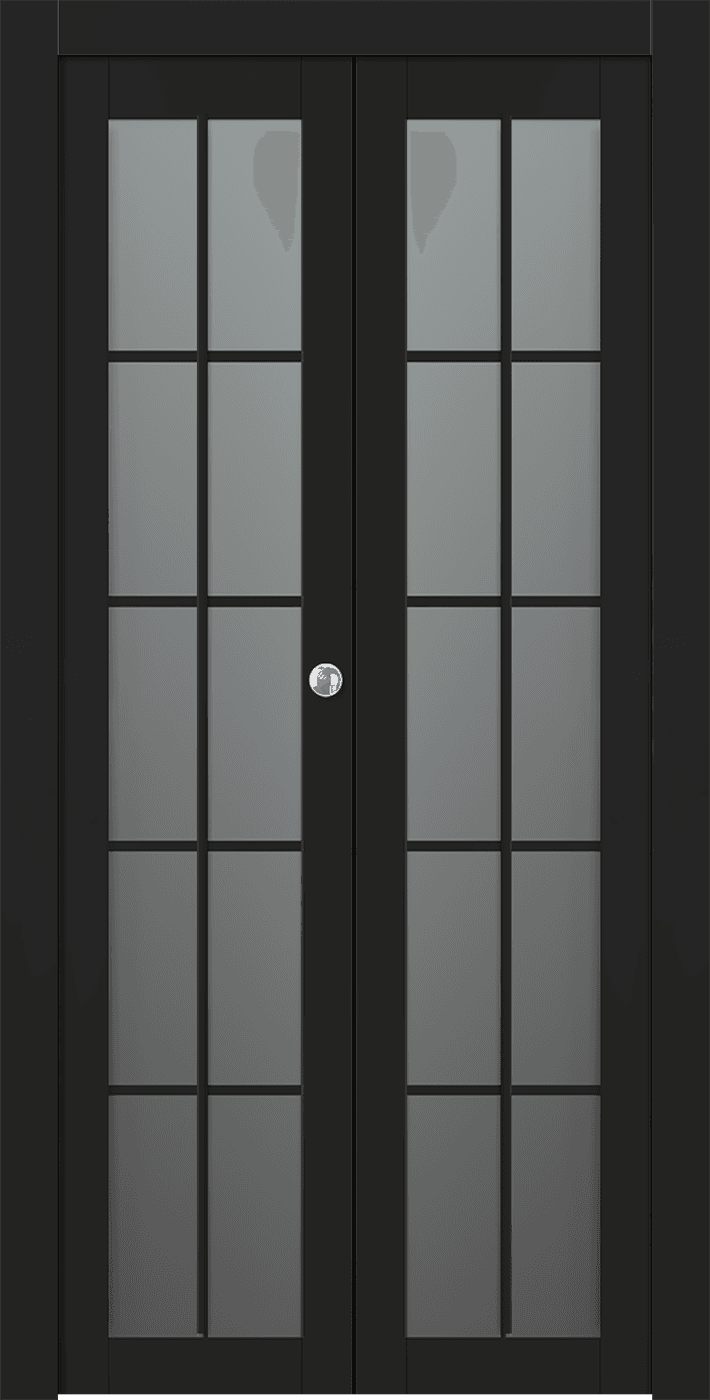 AVON 10 LITE VETRO BLACK MATTE DOUBLE BI-FOLD BELLDINNI MODERN INTERIOR DOOR - 1