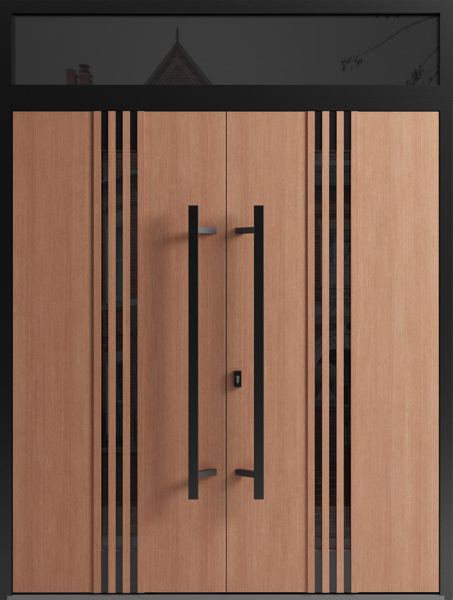 Double metal-aluminum modern exterior door Ronex 1055 8ft - 4