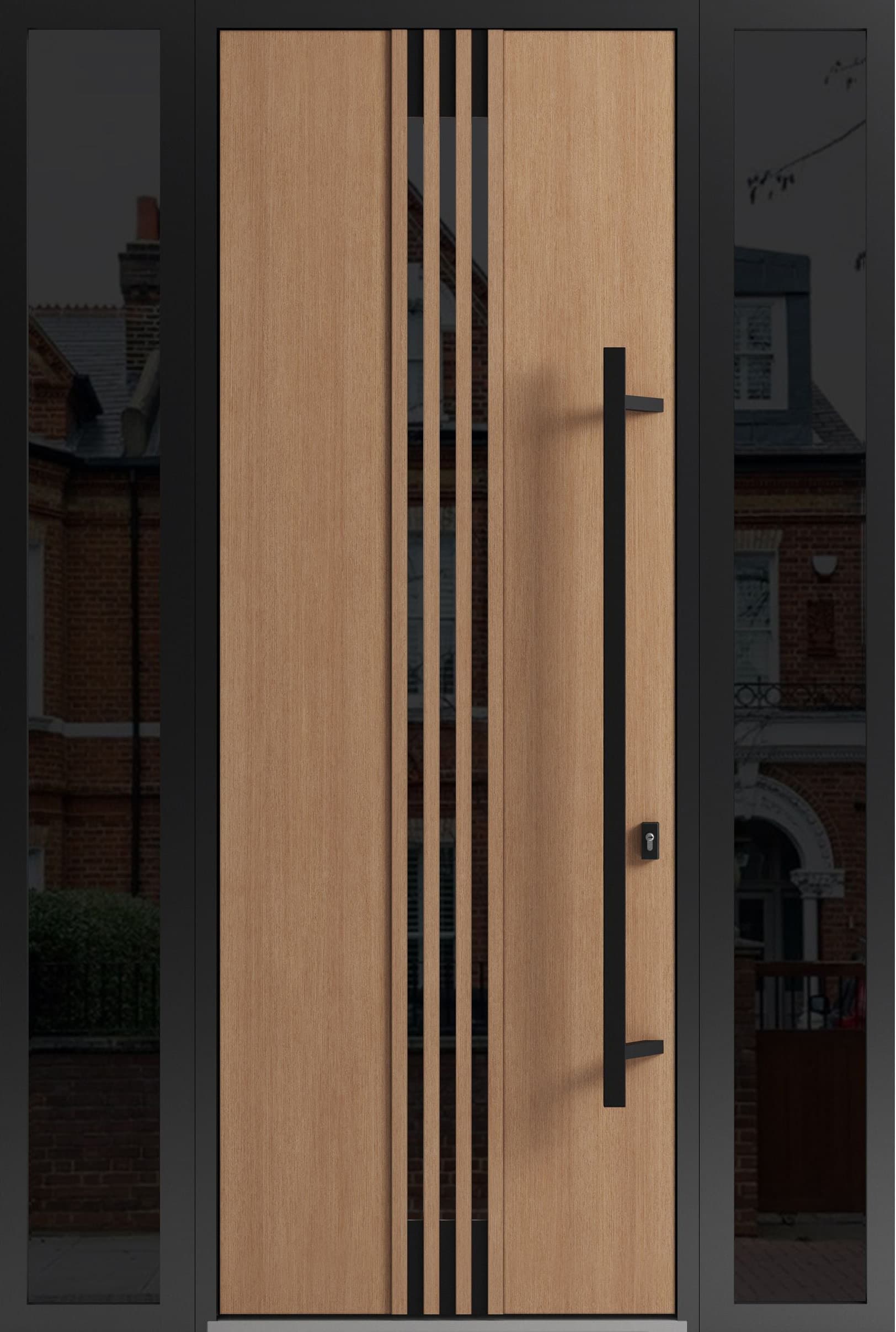 Single metal-aluminum modern exterior door Ronex 1055 8ft - 3