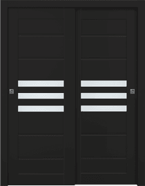 DOME VETRO BLACK MATTE BYPASS BELLDINNI MODERN INTERIOR DOOR - 1