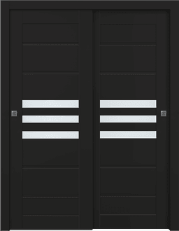 DOME VETRO BLACK MATTE BYPASS BELLDINNI MODERN INTERIOR DOOR - 1