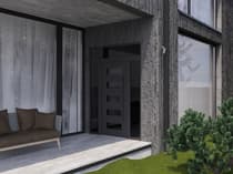Single wrought iron modern exterior door Iron 0255 - 10