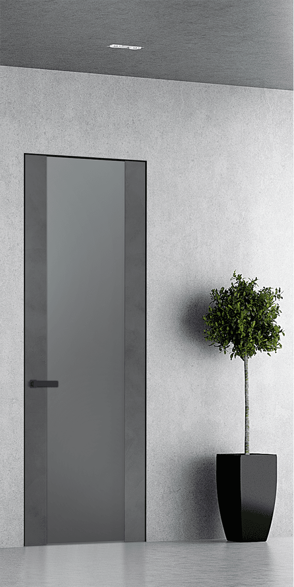 AVON 202 VETRO DARK URBAN INVISIBLE METAL FRAME BELLDINNI MODERN INTERIOR DOOR - 1