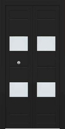 VITA VETRO BLACK MATTE DOUBLE BI-FOLD BELLDINNI MODERN INTERIOR DOOR - 1