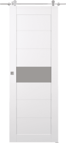 EDNA VETRO SNOW WHITE DOUBLE BARN BELLDINNI MODERN INTERIOR DOOR - 1