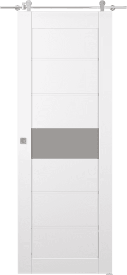 EDNA VETRO SNOW WHITE DOUBLE BARN BELLDINNI MODERN INTERIOR DOOR - 1
