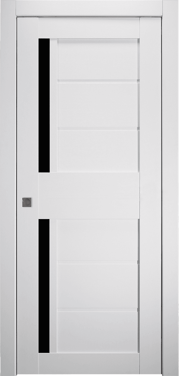 Esta Black Vetro Bianco Noble Pocket Belldinni Modern Interior Door