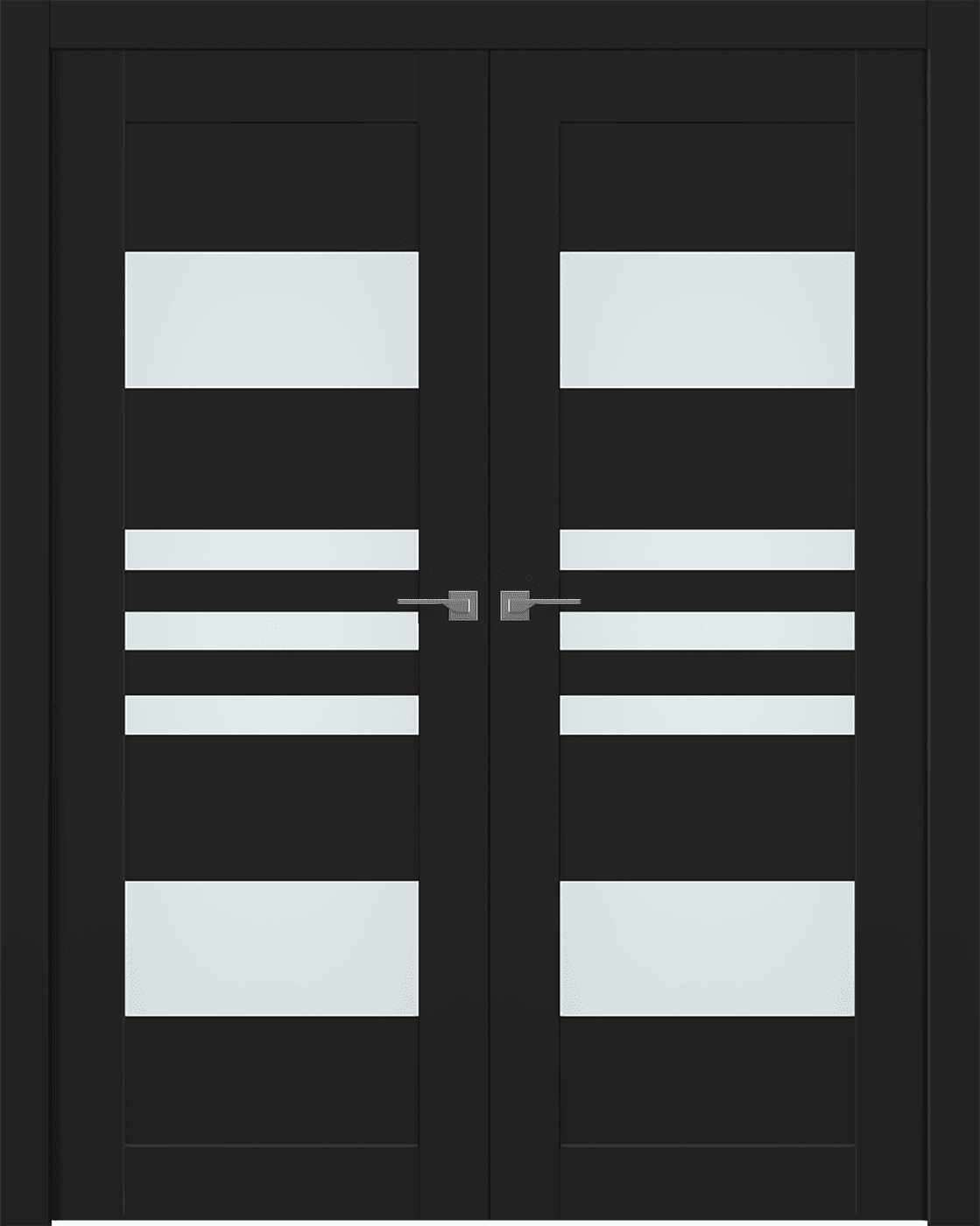 LETI VETRO BLACK MATTE DOUBLE BELLDINNI MODERN INTERIOR DOOR - 1