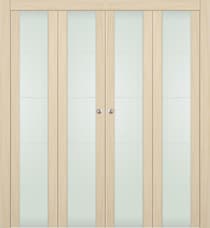 AVON 202 4H VETRO LOIRE ASH DOUBLE BI-FOLD DOORS BELLDINNI MODERN INTERIOR DOOR - 1