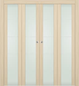 AVON 202 4H VETRO LOIRE ASH DOUBLE BI-FOLD DOORS BELLDINNI MODERN INTERIOR DOOR - 1