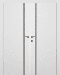 SMART PRO 208 VETRO POLAR WHITE DOUBLE BELLDINNI MODERN INTERIOR DOOR - 1