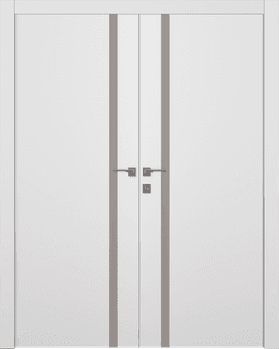 SMART PRO 208 VETRO POLAR WHITE DOUBLE BELLDINNI MODERN INTERIOR DOOR - 1