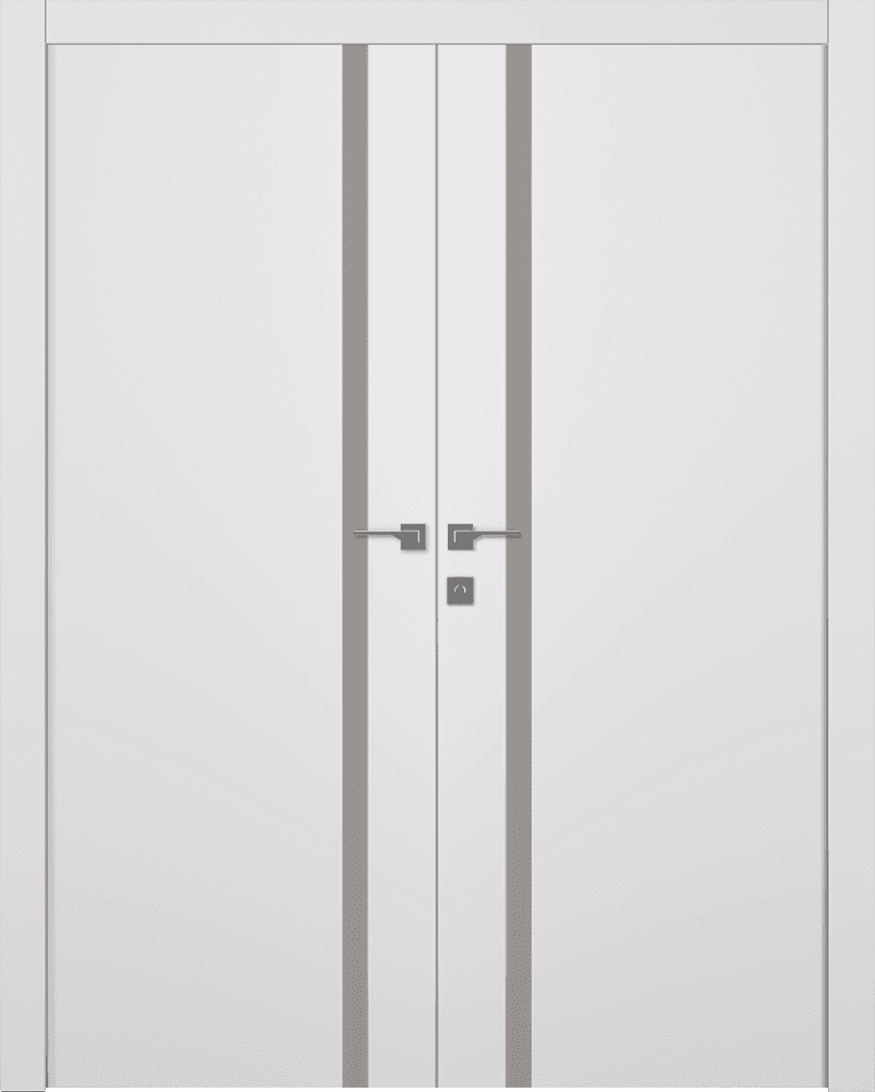 SMART PRO 208 VETRO POLAR WHITE DOUBLE BELLDINNI MODERN INTERIOR DOOR - 1