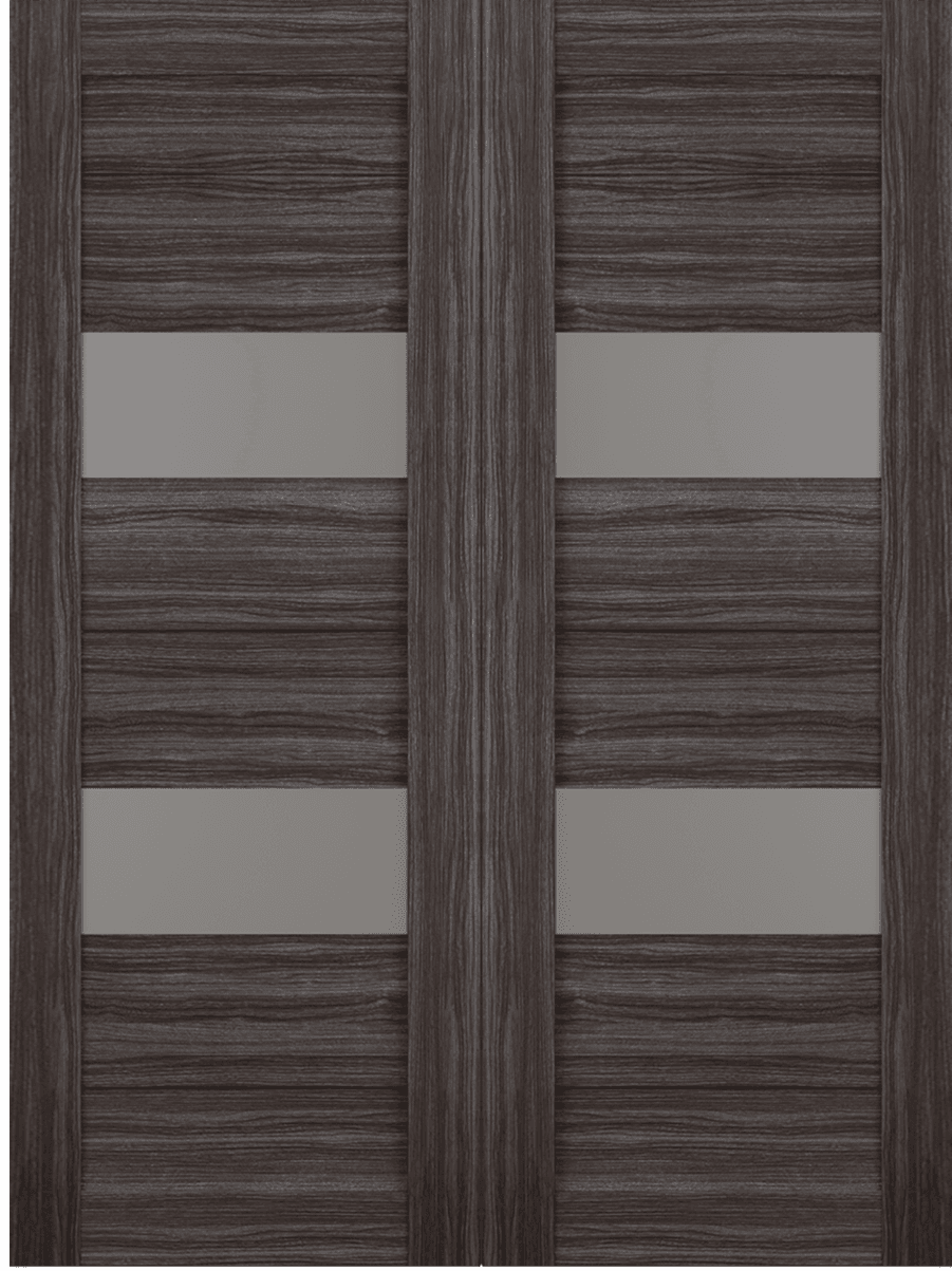 BERTA VETRO GRAY OAK DOUBLE BARN BELLDINNI MODERN INTERIOR DOOR - 2