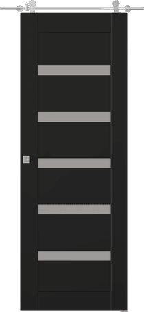 LEORA VETRO BLACK MATTE BARN BELLDINNI MODERN INTERIOR DOOR - 1