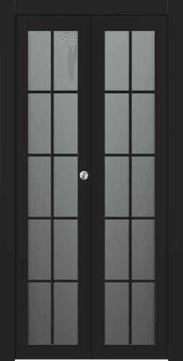 AVON 10 LITE VETRO BLACK MATTE BI-FOLD BELLDINNI MODERN INTERIOR DOOR - 1