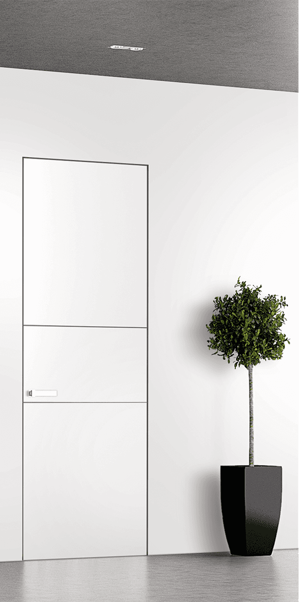 SMART PRO 2H POLAR WHITE DOUBLE INVISIBLE METAL FRAME BELLDINNI MODERN INTERIOR DOOR - 1