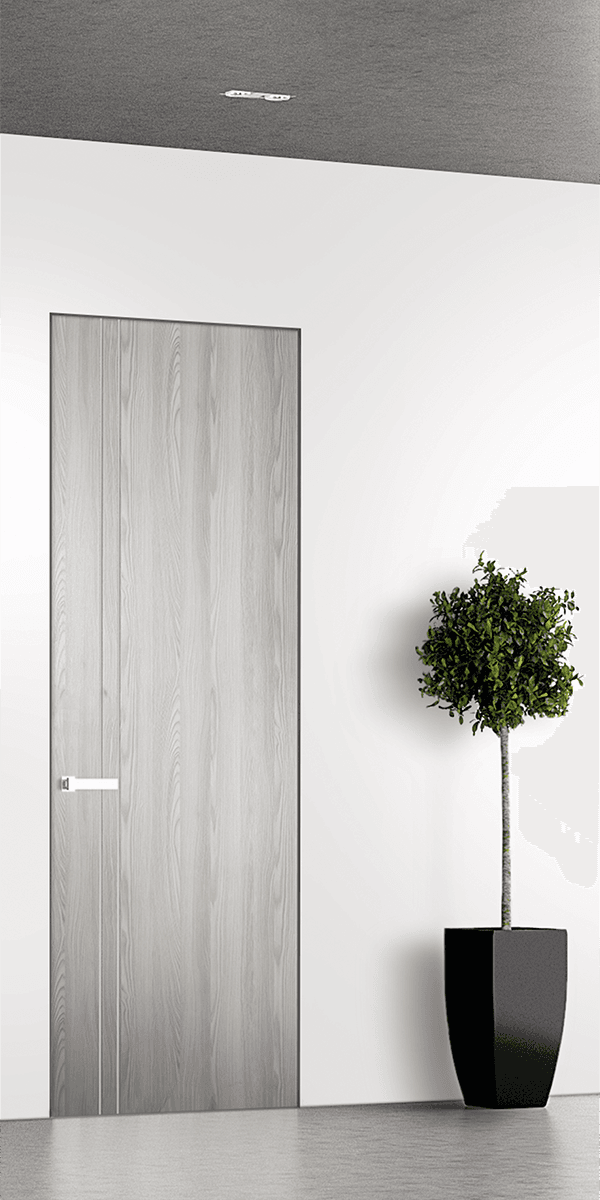 OPTIMA 2V RIBEIRA ASH DOUBLE INVISIBLE METAL FRAME BELLDINNI MODERN INTERIOR DOOR - 1
