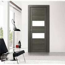 DESSA VETRO GRAY OAK POCKET BELLDINNI MODERN INTERIOR DOOR - 7