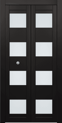 DELLA VETRO BLACK MATTE DOUBLE BI-FOLD BELLDINNI MODERN INTERIOR DOOR - 1