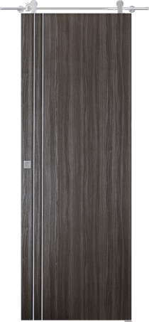 PALLADIO 2V GRAY OAK DOUBLE BARN BELLDINNI MODERN INTERIOR DOOR - 1