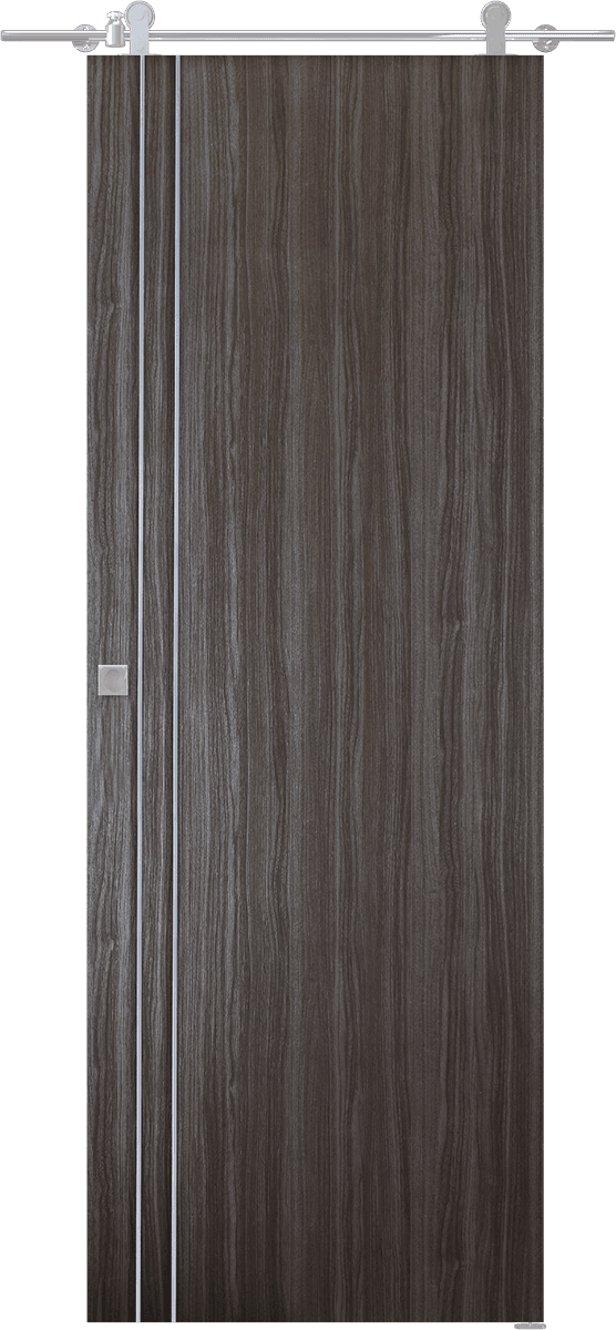 PALLADIO 2V GRAY OAK DOUBLE BARN BELLDINNI MODERN INTERIOR DOOR - 1