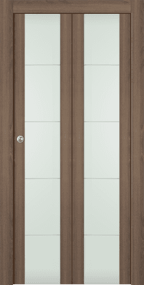 AVON 202 4H VETRO PECAN NUTWOOD BI-FOLD DOORS BELLDINNI MODERN INTERIOR DOOR - 1