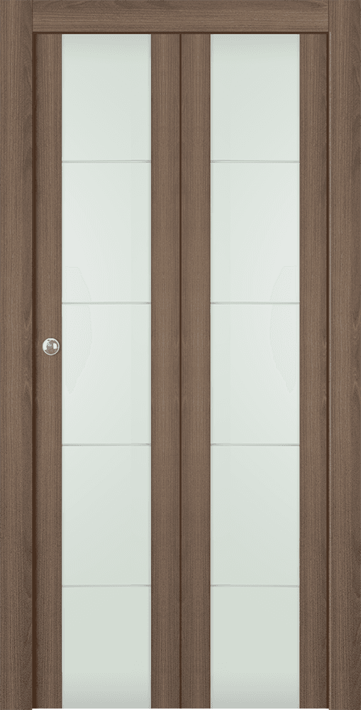 AVON 202 4H VETRO PECAN NUTWOOD BI-FOLD DOORS BELLDINNI MODERN INTERIOR DOOR - 1