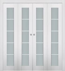 SMART PRO 5 LITE VETRO POLAR WHITE DOUBLE BI-FOLD BELLDINNI MODERN INTERIOR DOOR - 1